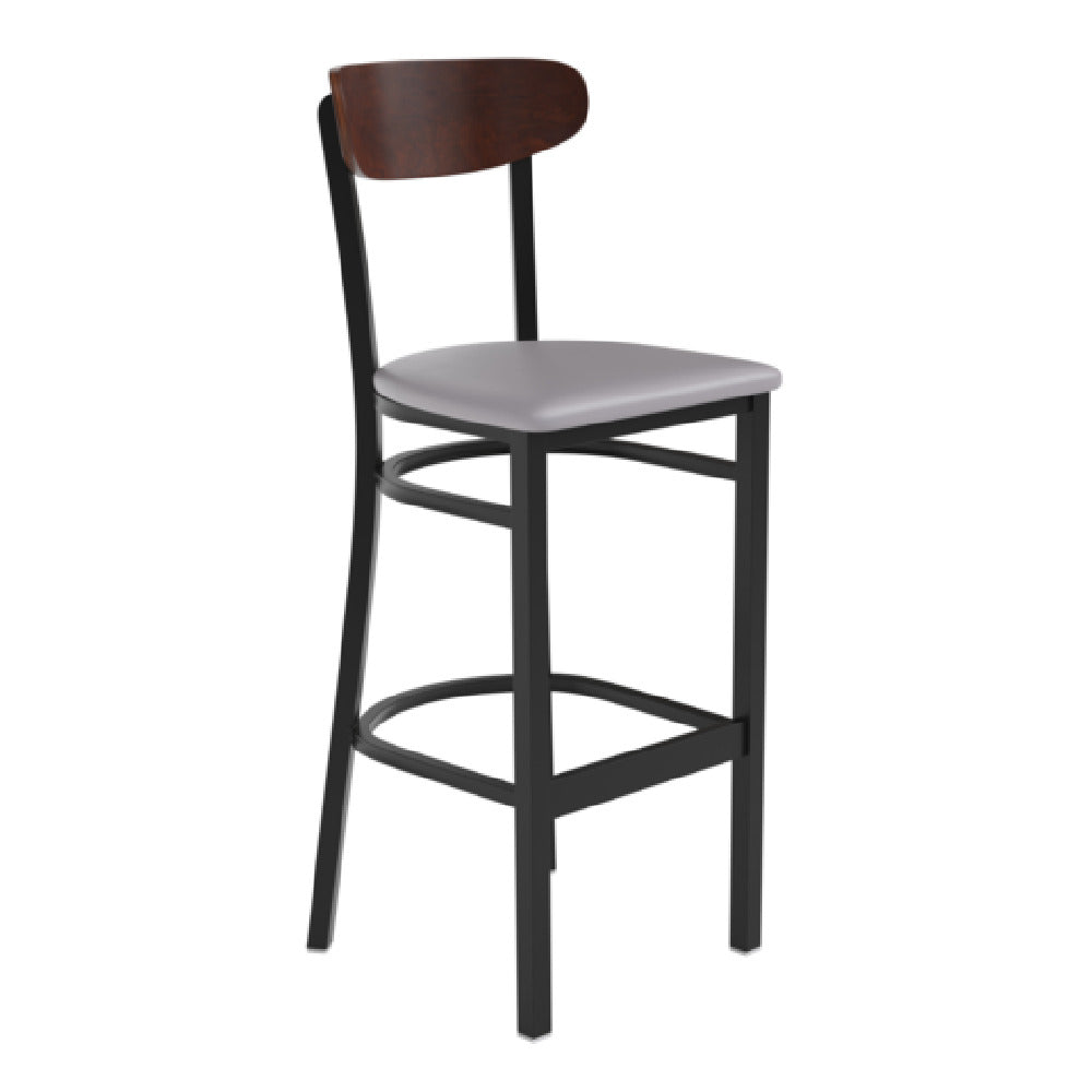 Flash Furniture XU-DG6V6GYV-WAL-GG Wright Bar Stool 500 Lb. Weight Capacity Gray Vinyl Upholstered Seat