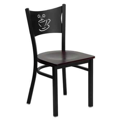 Flash Furniture XU-DG-60099-COF-MAHW-GG Hercules Series Restaurant Chair Metal Back With Coffee Cutout