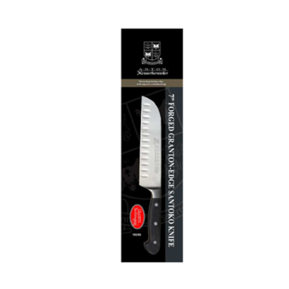 Omcan 21883 (21883) Premium Santoku Knife Forged 7" Granton Edge