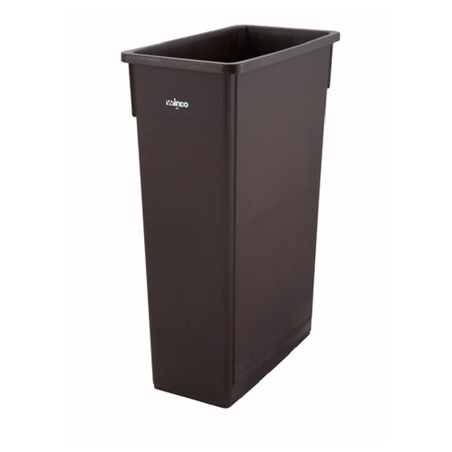 Winco PTC-23B Slender Trash Can 23 Gallon 20-1/8”L X 10-7/8”W X 29-7/8”H