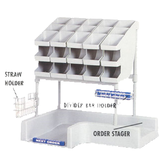SPG CONDTOW24R - ISS Condiment Tower, With (5) 3-tier Bins And Straw Holder, Right Handed Operation