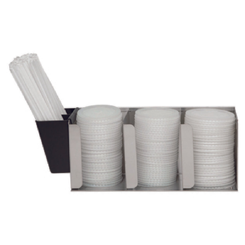 Carlisle L1014 San Jamar Lid Organizer 17-1/8"L X 5-1/8"W X 6-1/2"H Adjustable Dividers Separate 3 Lid Compartments