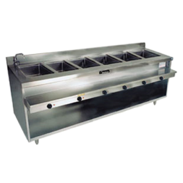 Delfield F14EI688_230/60/3 Hot Food Table Electric With Six Individual 12" X 20" Hot Food Wells Wet/dry