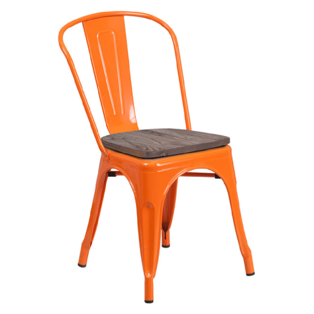 Flash Furniture CH-31230-OR-WD-GG Stacking Side Chair 500 Lb. Weight Capacity