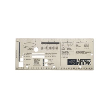 Mercer Culinary M33241 Mercer Rules™ Two-sided Culinary Tool Provides Set Of Measurements And Guidelines