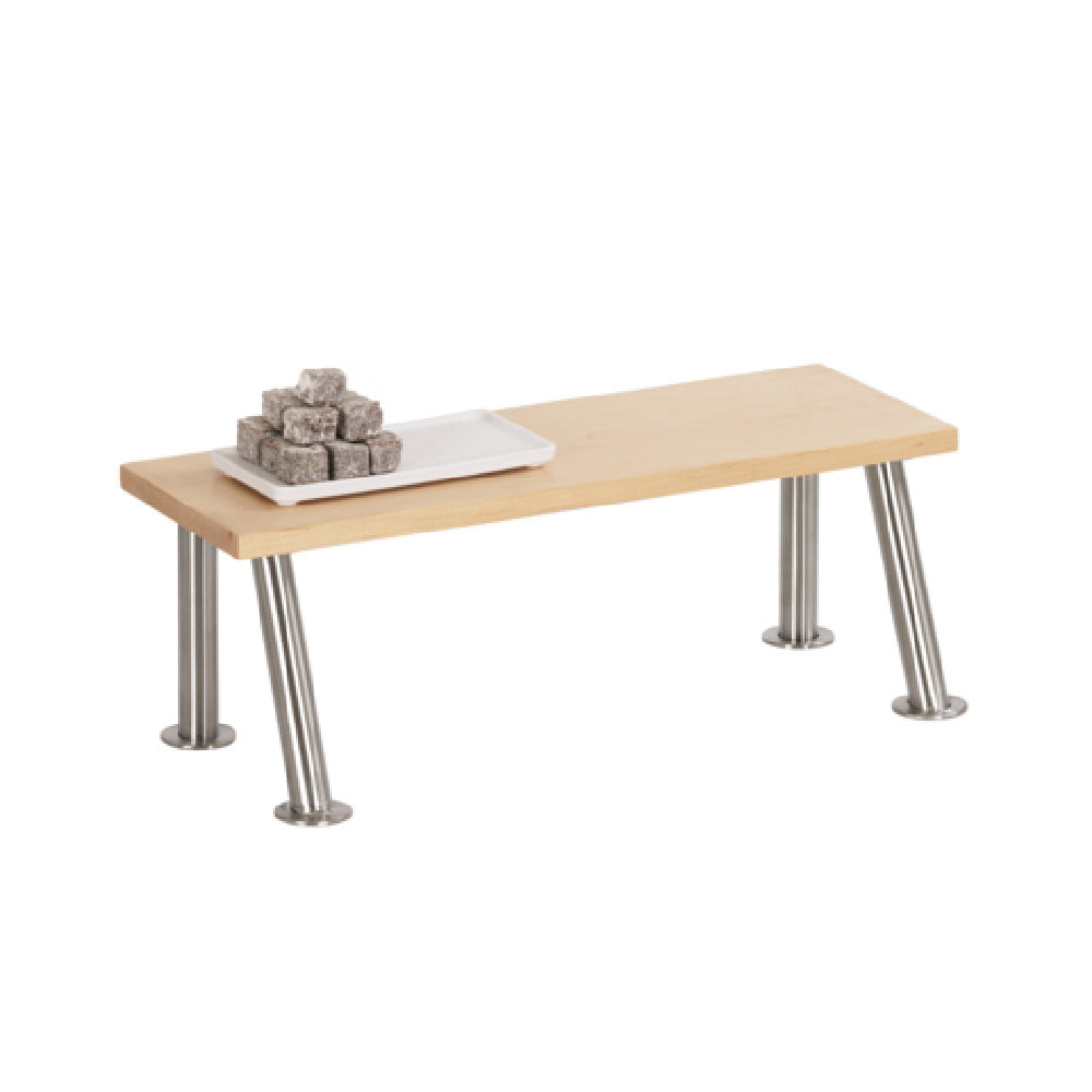 Cal Mil 22396-7-71 Maple Riser 20"W X 7"D X 7"H Maple Wood & Stainless Steel Construction