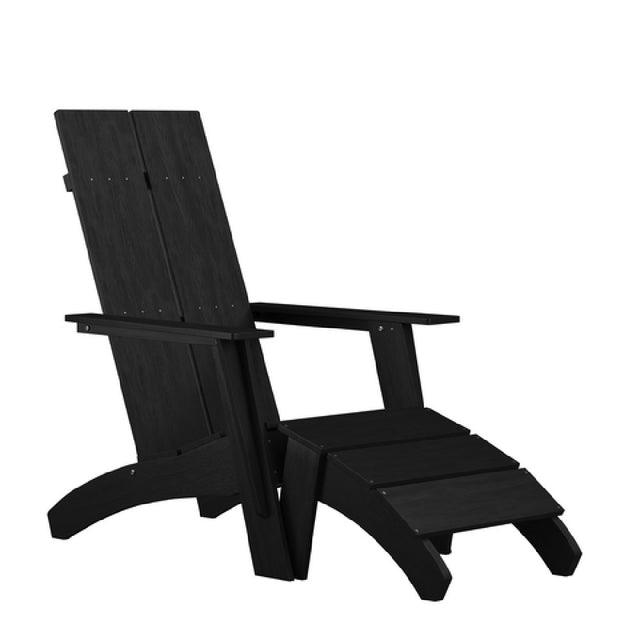 Flash Furniture JJ-C14509-14309-BK-GG Sawyer Modern Adirondack Chair With Foot Rest