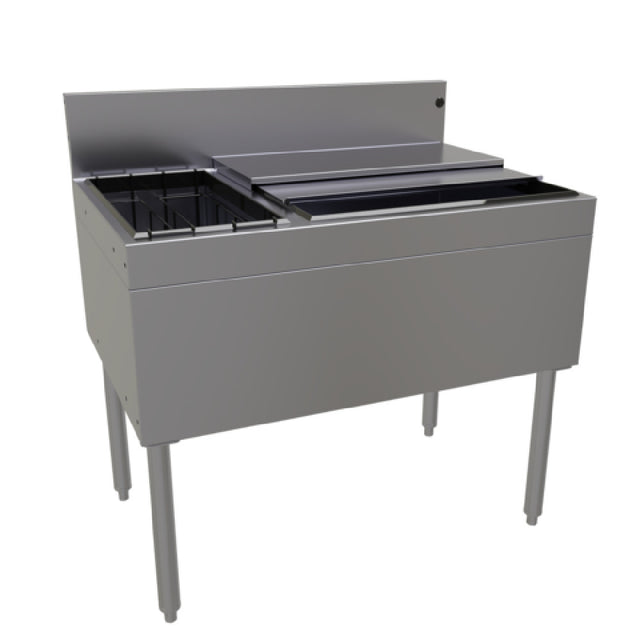 Glastender CBB-36L-CP10 Underbar Ice Bin/Cocktail Unit With Bottle Well Storage