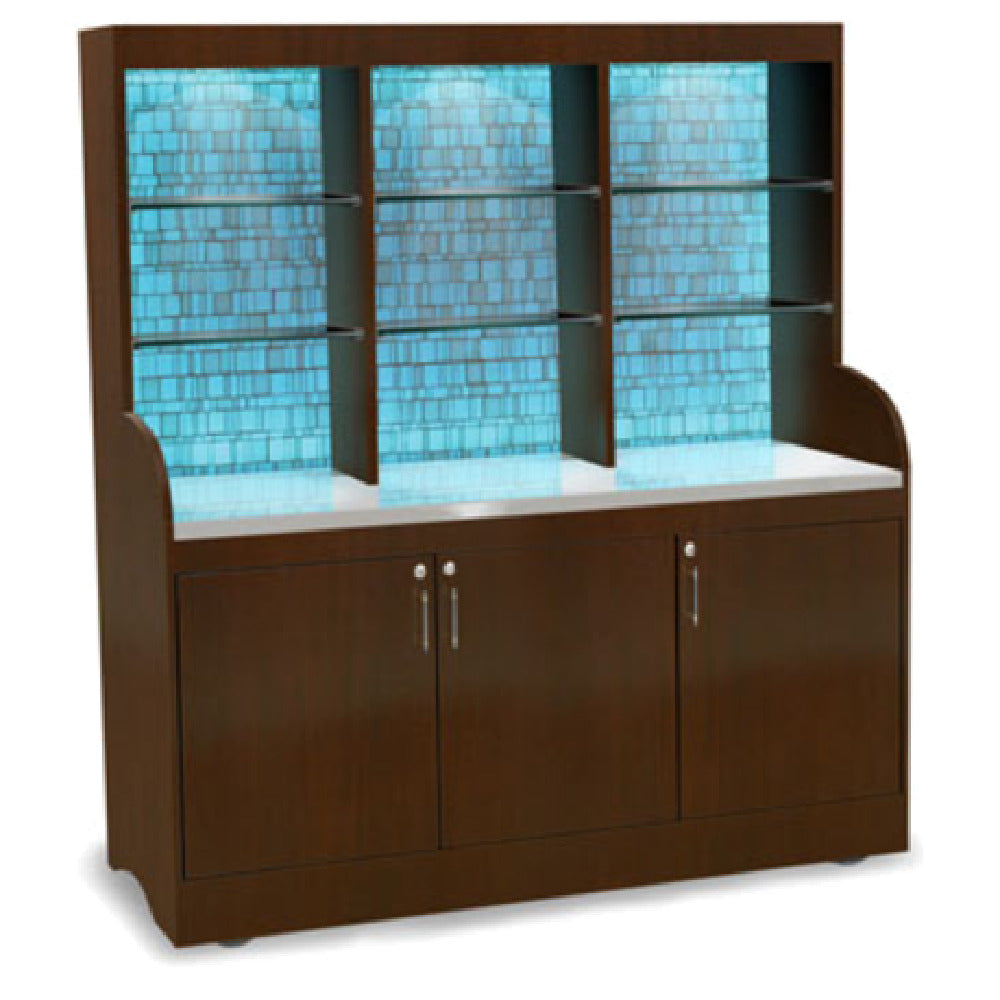 Forbes Industries 5873-GLASS TILE Luxe Series Mobile Back Bar 70"W X 27-1/2"D X 78"H