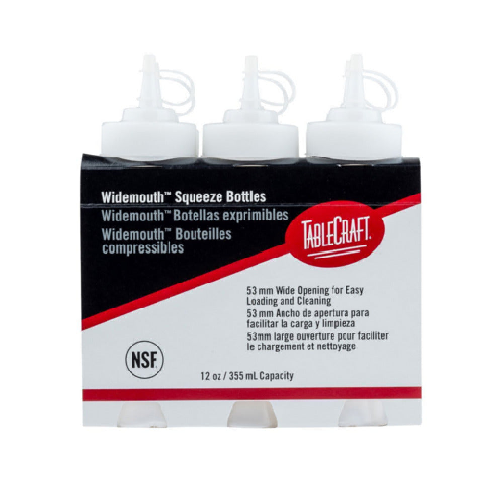 TableCraft Products 12631 - Cash & Carry WideMouth™ Squeeze Bottle, 12 Oz., 53mm Opening