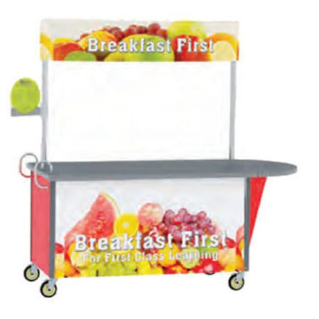 Lakeside 764 Breakfast/Snack Cart 65-1/2"W X 35-1/2"D X 80"H Black Laminate Flat Top