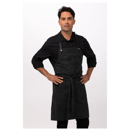 Chef Works ABR01-GRY-0 Olympia Bib Apron 32"L X 36-1/2"W Adjustable/removable Neck Strap (sold Separately)