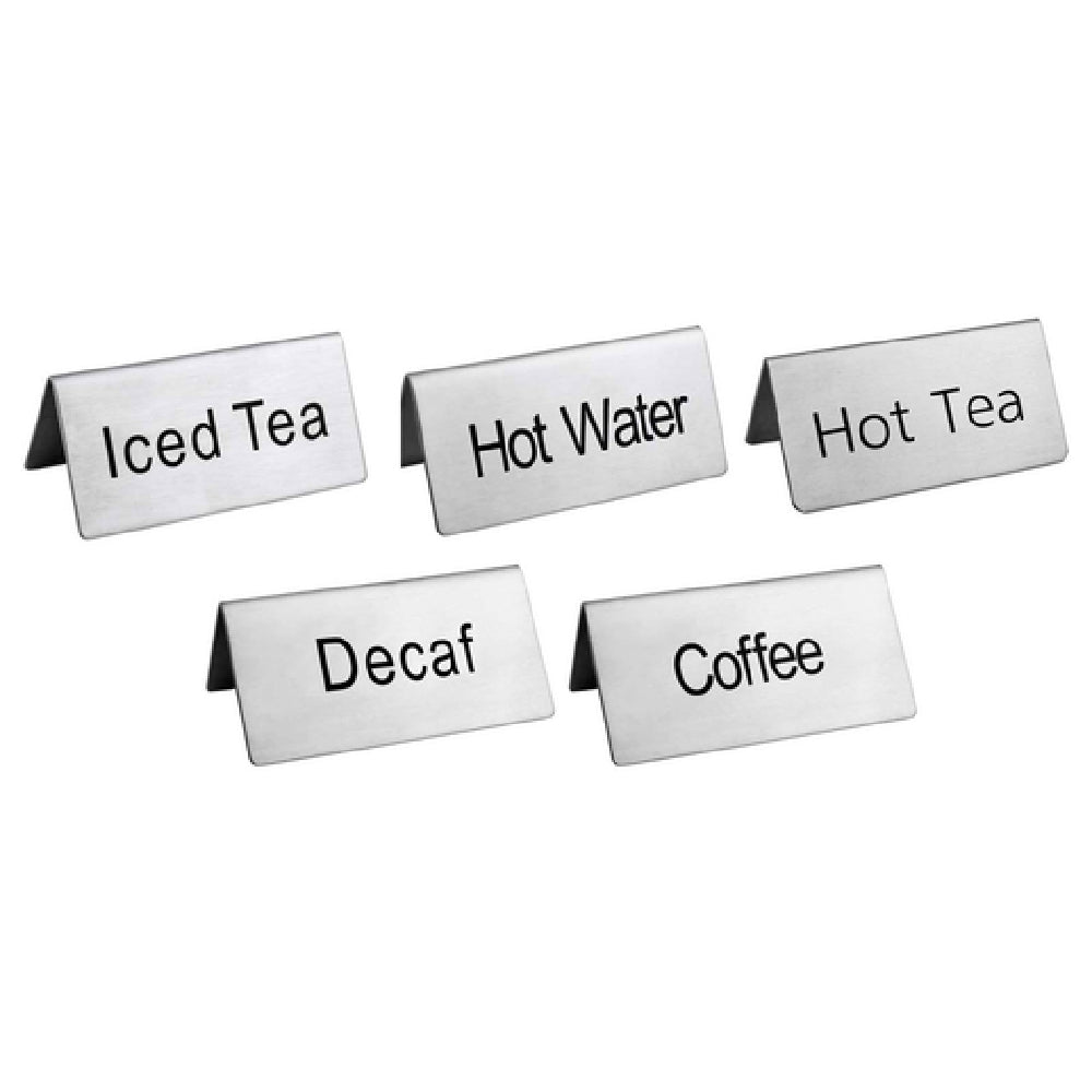 Omcan 80137 (80137) Beverage Tent Sign "Hot Tea" Stainless Steel