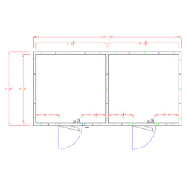 American Panel 10X20-I Walk-In Combination Cooler/Freezer (50/50 Split) 7'-6" H X 19'-3" W X 9'-8" D