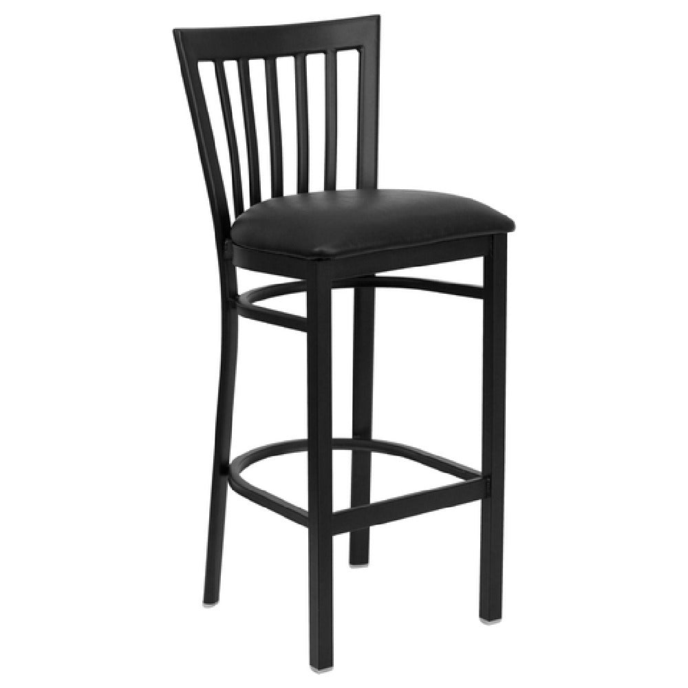 Flash Furniture XU-DG6R8BSCH-BAR-BLKV-GG Hercules Series Restaurant Bar Stool Metal Schoolhouse Back