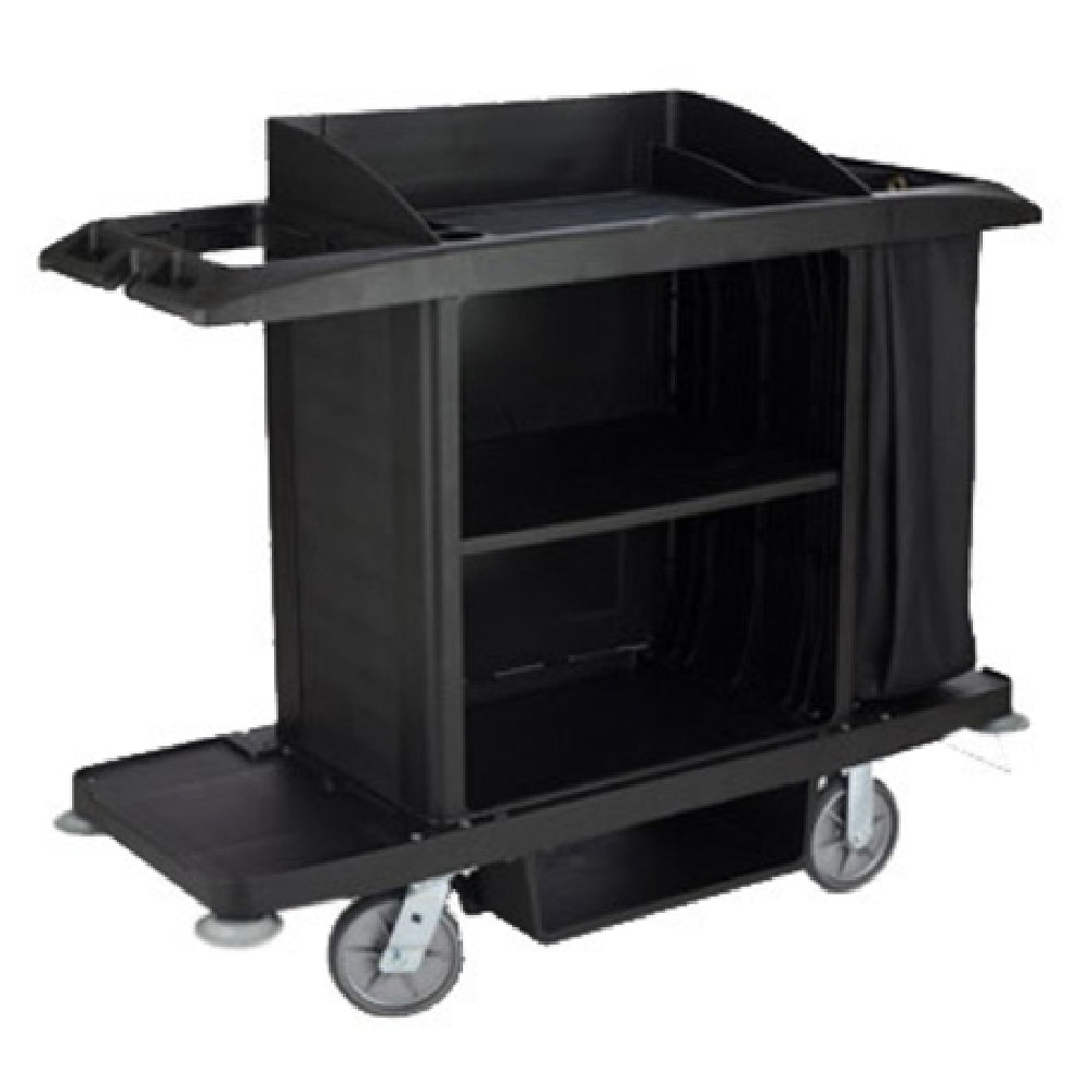 Rubbermaid FG618900BLA - Xtra™ Housekeeping Cart, 60"L X 22"W X 50"H, Full Size Cart With Vinyl Bag