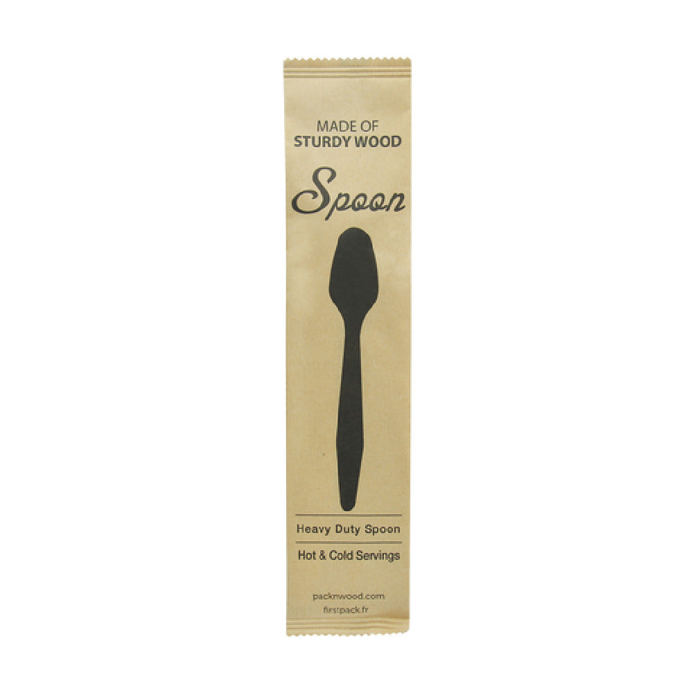 PacknWood 210CVB193W - Knife, Heavy Weight Wooden Spoon Wrapped In Paper Wrapper