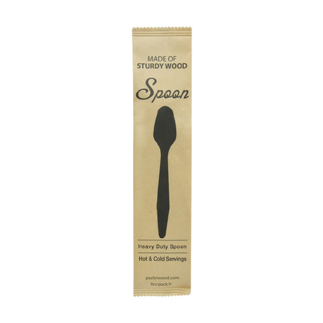PacknWood 210CVB193W - Knife, Heavy Weight Wooden Spoon Wrapped In Paper Wrapper