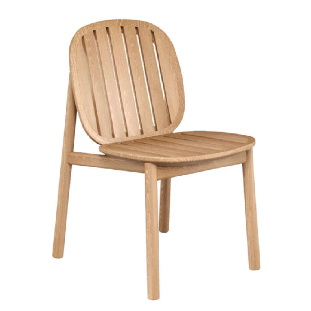 Emuamericas Llc E6051 Twins Stacking Side Chair Outdoor/indoor FSC Natural Teak Slats Seat And Back