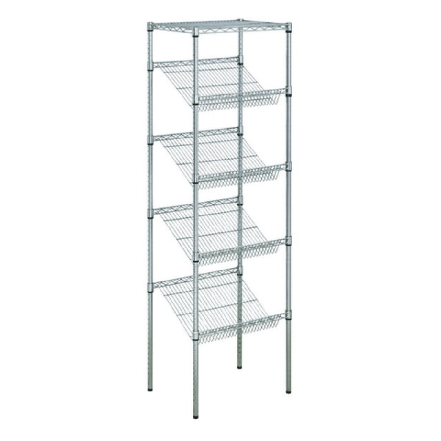 Hubert 99189 - Kratos Wire Stationary Merchandising Rack, 24"W X 18"D X 74"H, 4" Slanted