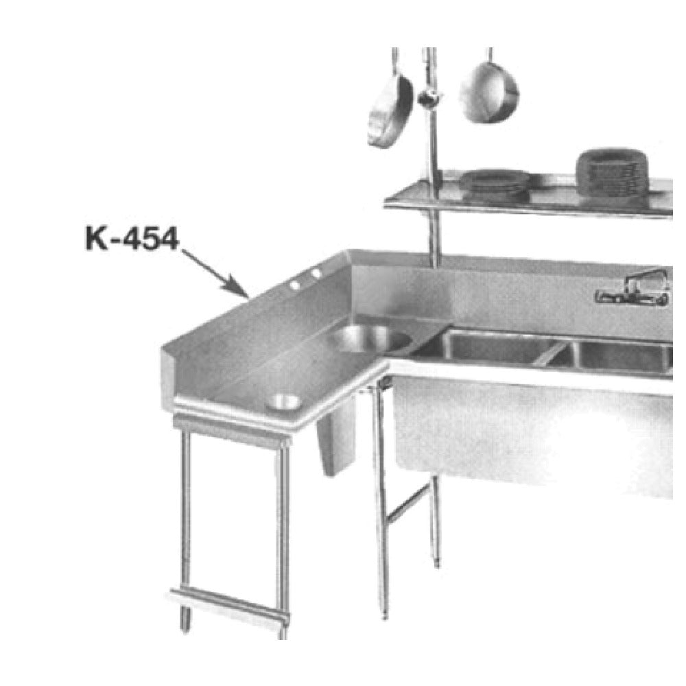 Advance Tabco K-454 Side Splash Integral (welded) For NSF Sinks & Dish Tables