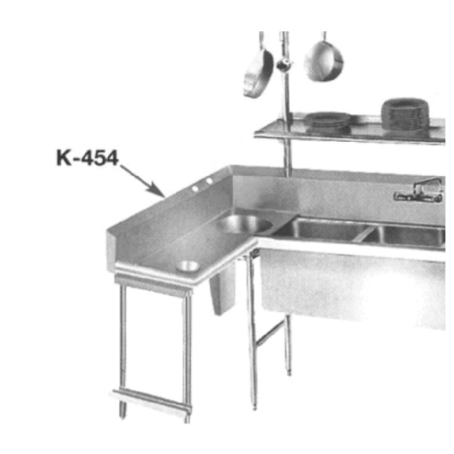 Advance Tabco K-454 Side Splash Integral (welded) For NSF Sinks & Dish Tables