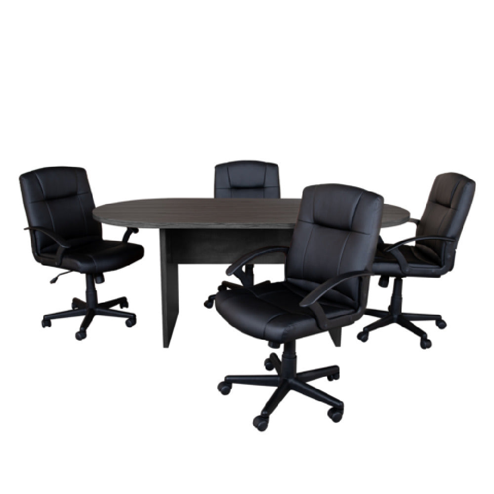 Flash Furniture BLN-6GCGRYX000-BK-GG Lake Table And Chair Set Includes (1) 72"W X 35"D X 29-1/2"H Oval Table