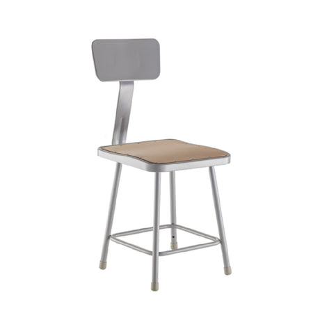 National Public Seating 6318B NPS® 18" Heavy Duty Steel Stool With Backrest Contoured Square Seat