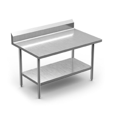 Winholt DTSBB-3636 Work Table 36"W X 36"D X 34"H 16/304 Stainless Steel Top With 6"H Boxed Backsplash