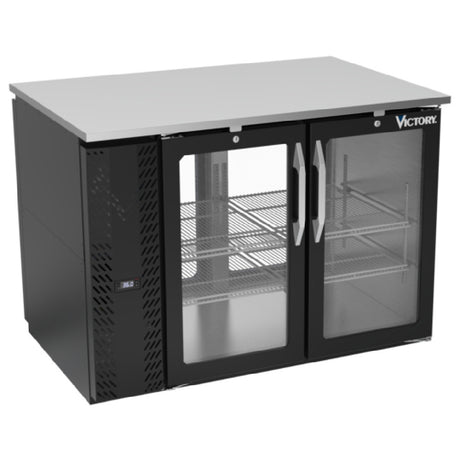 Victory VBB48HC-FG-PT-B - Pass-Thru Back Bar Refrigerator, Food Rated, Two-section
