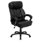 Flash Furniture GO-1097-BK-LEA-GG Executive Swivel Office Chair 43-1/2" To 47" Adjustable Height