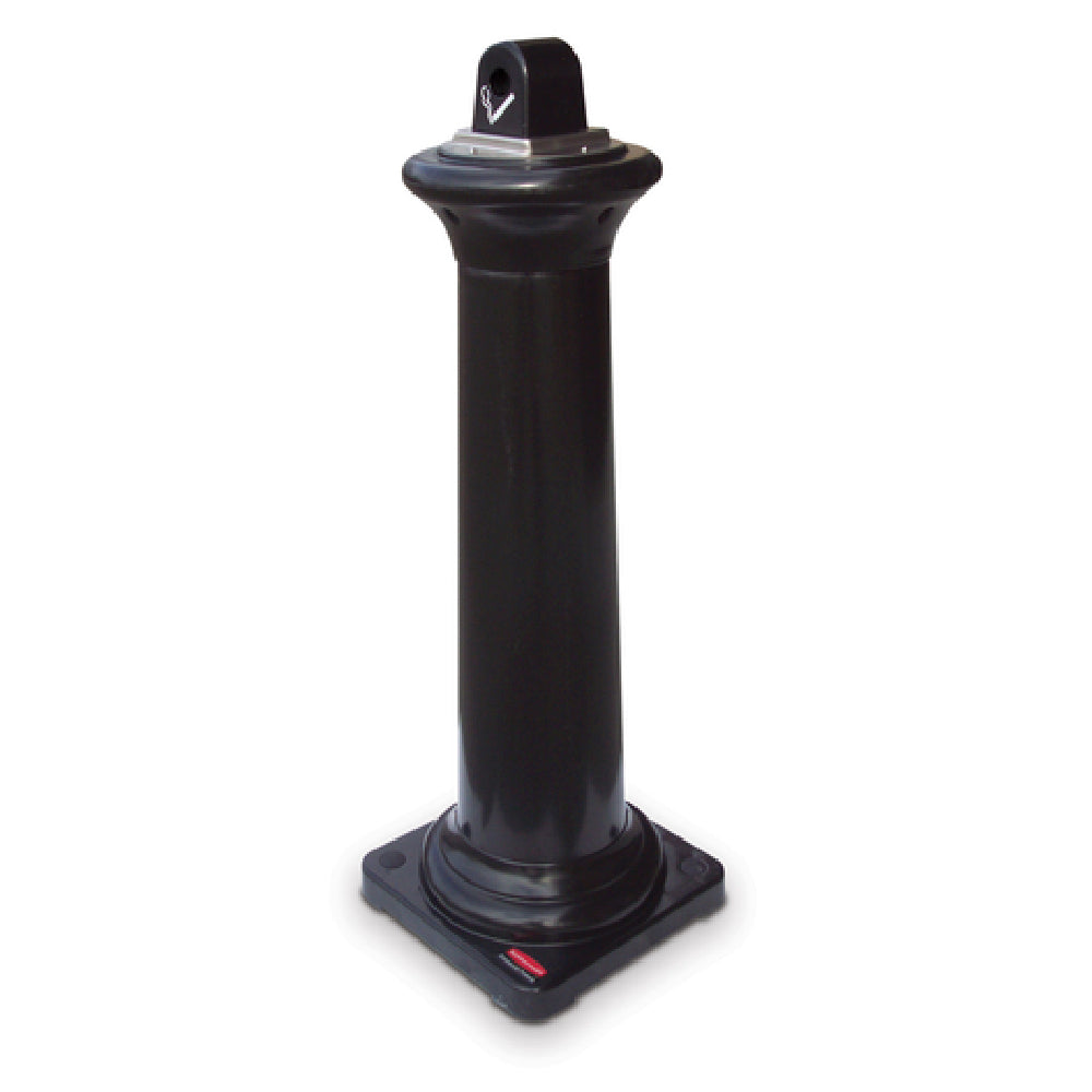 Rubbermaid FG9W3000BLA - GroundsKeeper™ Smoking Management Tuscan Receptacle, 13" Square X 38-2/5"H