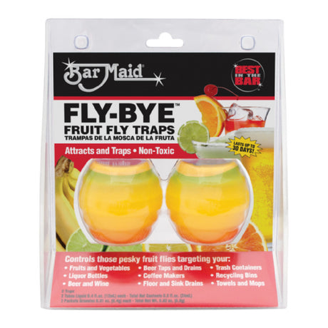 Bar Maid FLY-BYE Bar Maid Fly-Bye Fruit Fly Traps (Attracts & Traps Non-Toxic) 2 Traps Per Pack