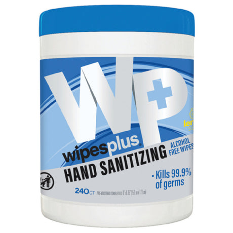 Carlisle 33803 WipesPlus® Hand Sanitizing Alcohol Free Wipes Canister White (240 Wipes Per Canister 12 Canisters Per Case)