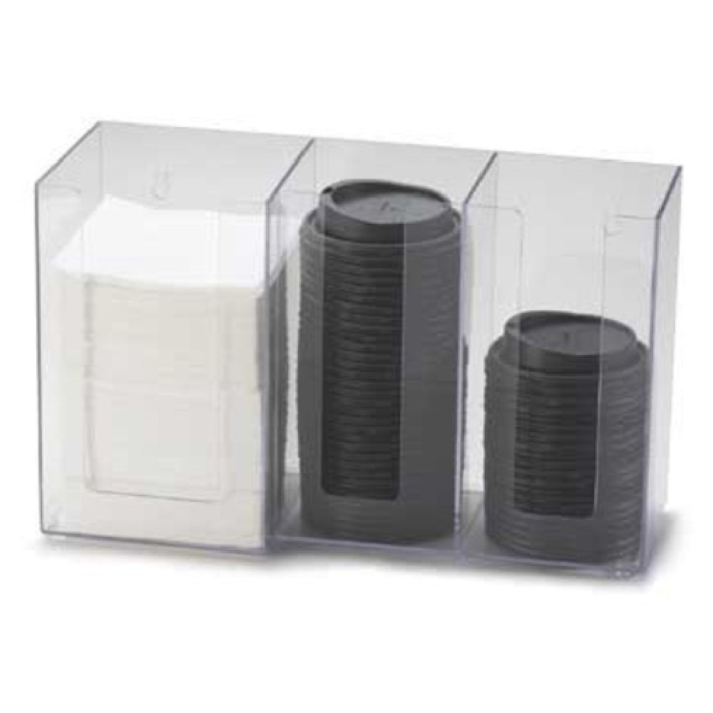 Cal Mil 375-12 Classic Napkin/Lid Organizer 13-1/4"W X 5-1/4"D X 8"H 3-compartment