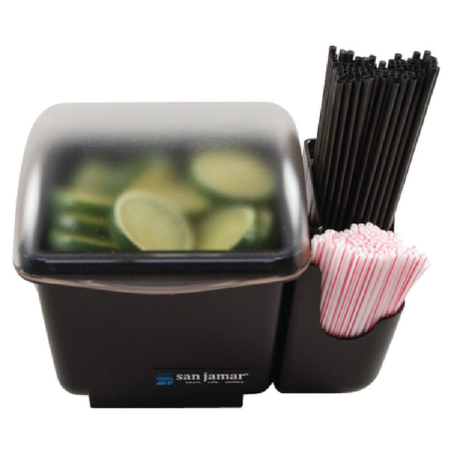 San Jamar BD2002CAR Mini Dome® Condiment Center Holds (1) 1 Qt. Standard Tray With Right Hand Caddy