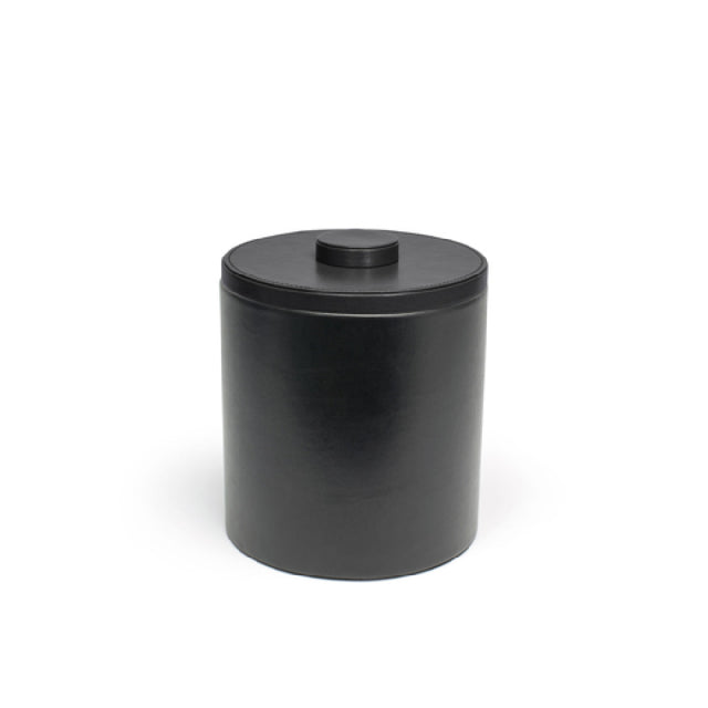 FOH RIB017BKL21 3.5qt Round London Ice Bucket Black With Black Lid Includes One RIB017BKL21-BTM 3.5qt Round London Ice Bucket Base Black