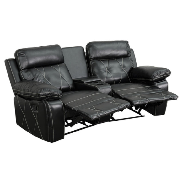 Flash Furniture BT-70530-2-BK-CV-GG Reel Comfort Series Theater Seating Unit 78"W X 37"-66"D X 40"H