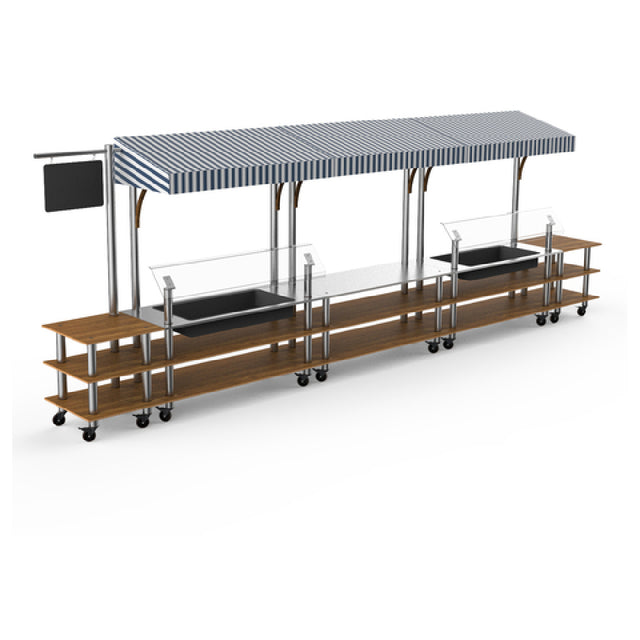 Steelite MGCMLA08BSWW Mogogo Buffet Solutions Modular Pro Fish Market 3-tier 272" X 34" X 95-1/2"H