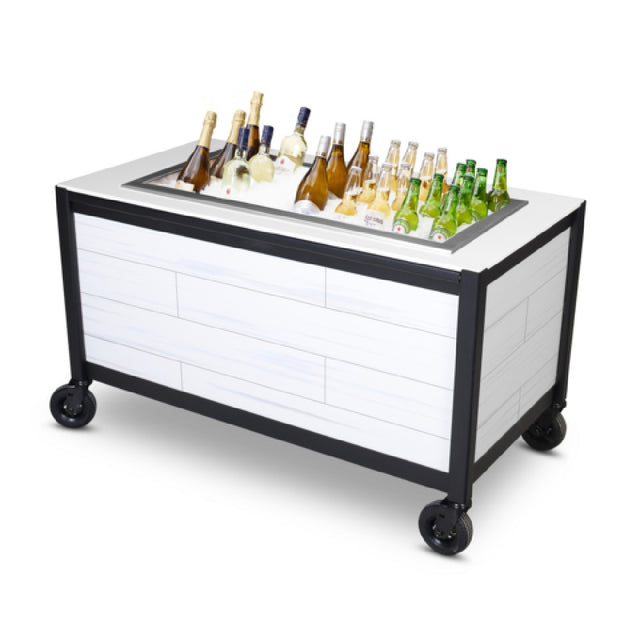 Forbes Industries 3700-5 - Twilight Outdoor Beer Garden, 28"W X 56"L X 30"H, Woodgrain HDPE Panels