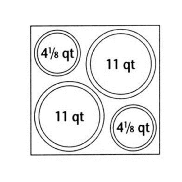 Nemco 67410 Adapter Plate Two 4-1/8 Qt. And Two 11 Qt. Inset Holes Fits # 6060A