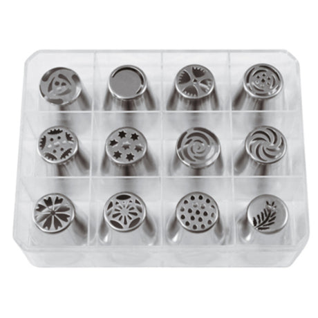 Paderno 47357-38 Drop Flower Tip Set 12 Various Decorating Tips