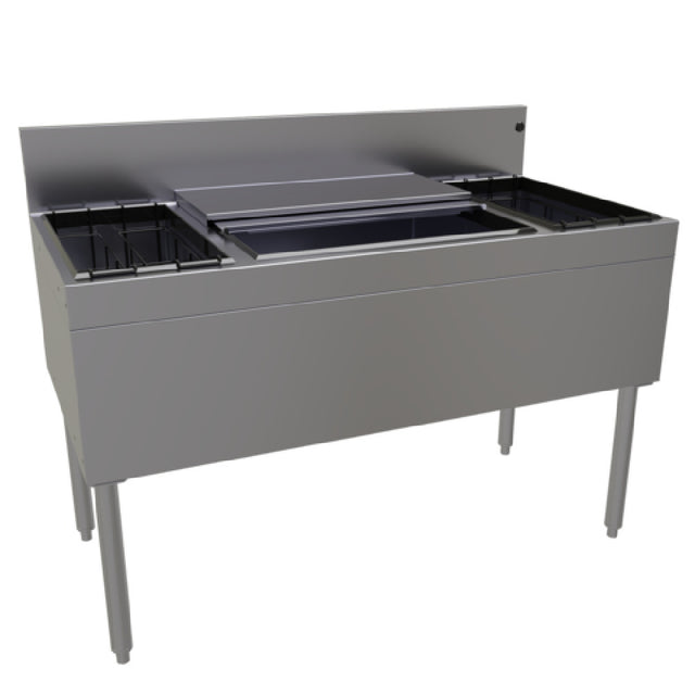 Glastender CBB-48-CP10 Underbar Ice Bin/Cocktail Unit With Bottle Well Storage