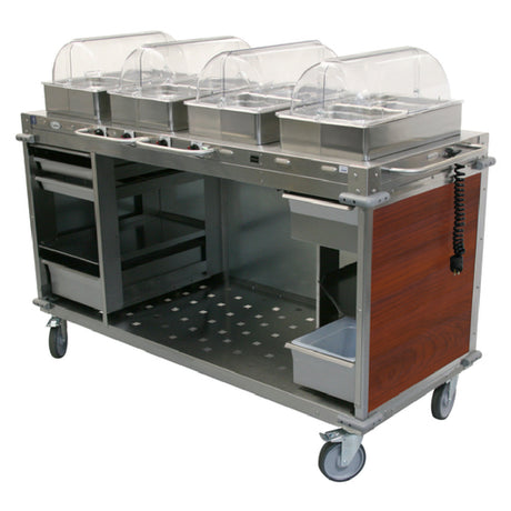 Cadco CBC-HHHH-L5-4 MobileServ® Mobile Hot Buffet Cart (4) Hot Full Size Buffet Servers