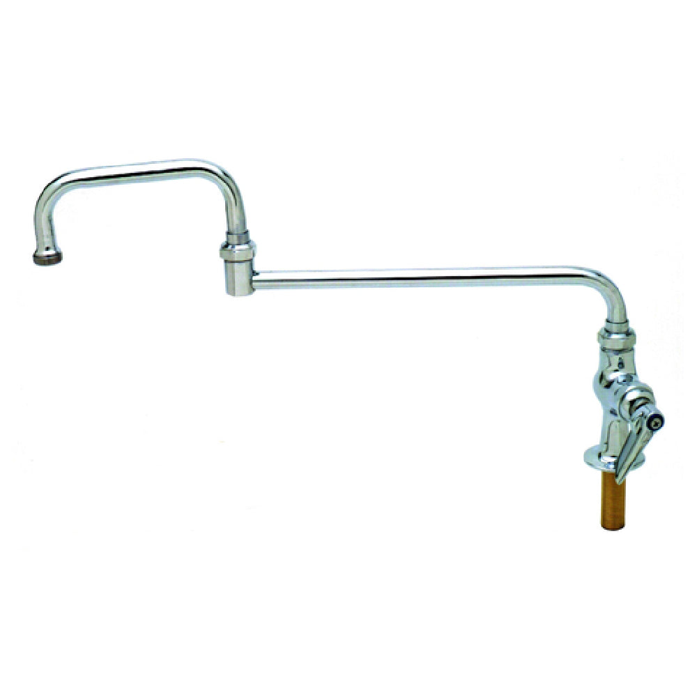 T&S Brass B-0256 Single Pantry Faucet Deck Mount 15" Long Extended Double Joint Swing Nozzle