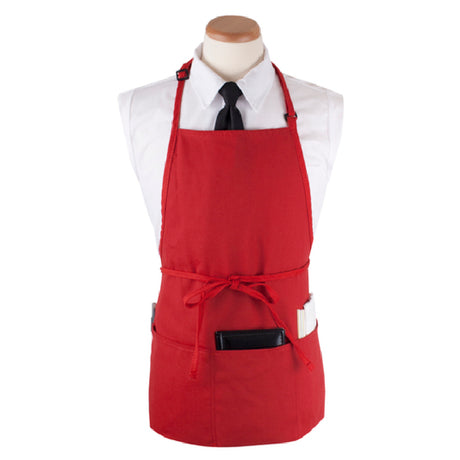 John Ritzenthaler Company CL3PBIARDFP Ritz® Chef's Line® Bib Apron 26" X 23" Long 3 Front Pockets And Pen Pocket