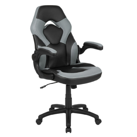 Flash Furniture CH-00095-GY-GG X10 Gaming Chair 250 Lb. Weight Capacity LeatherSoft Upholstery With Mesh Inserts