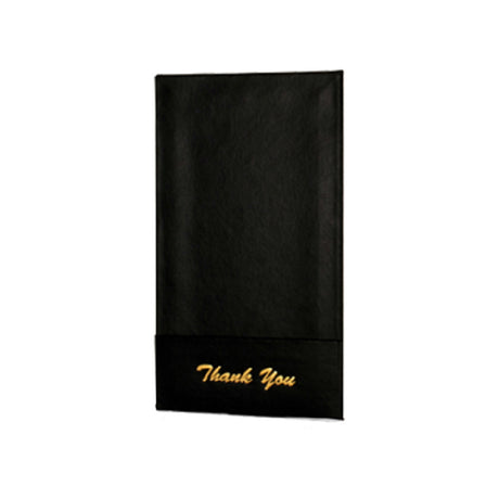 Risch 1000H-OM THANK YOU Hardback Check Presenter (specify Color) 5.25" X 9" Black Panel With 2" Black Pocket At Bottom