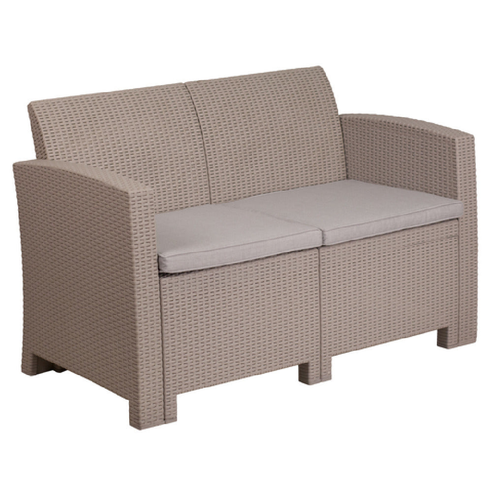 Flash Furniture DAD-SF2-2-GG Outdoor Loveseat 47"W X 27"D X 30"H Curved Arms