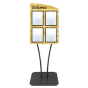 Hubert 81355 - Menu Board, 4-pocket, Floor Stand